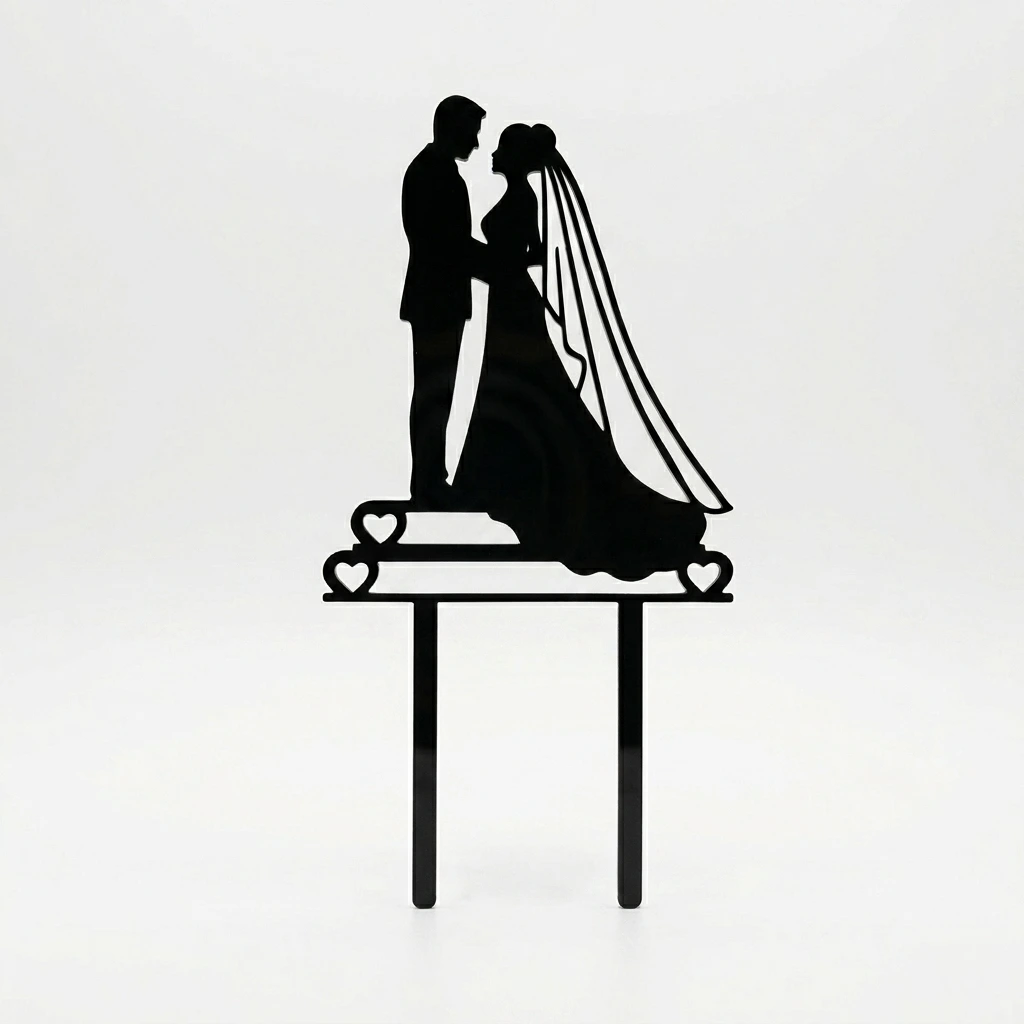topper de gâteau de mariage personnalisé silhouette