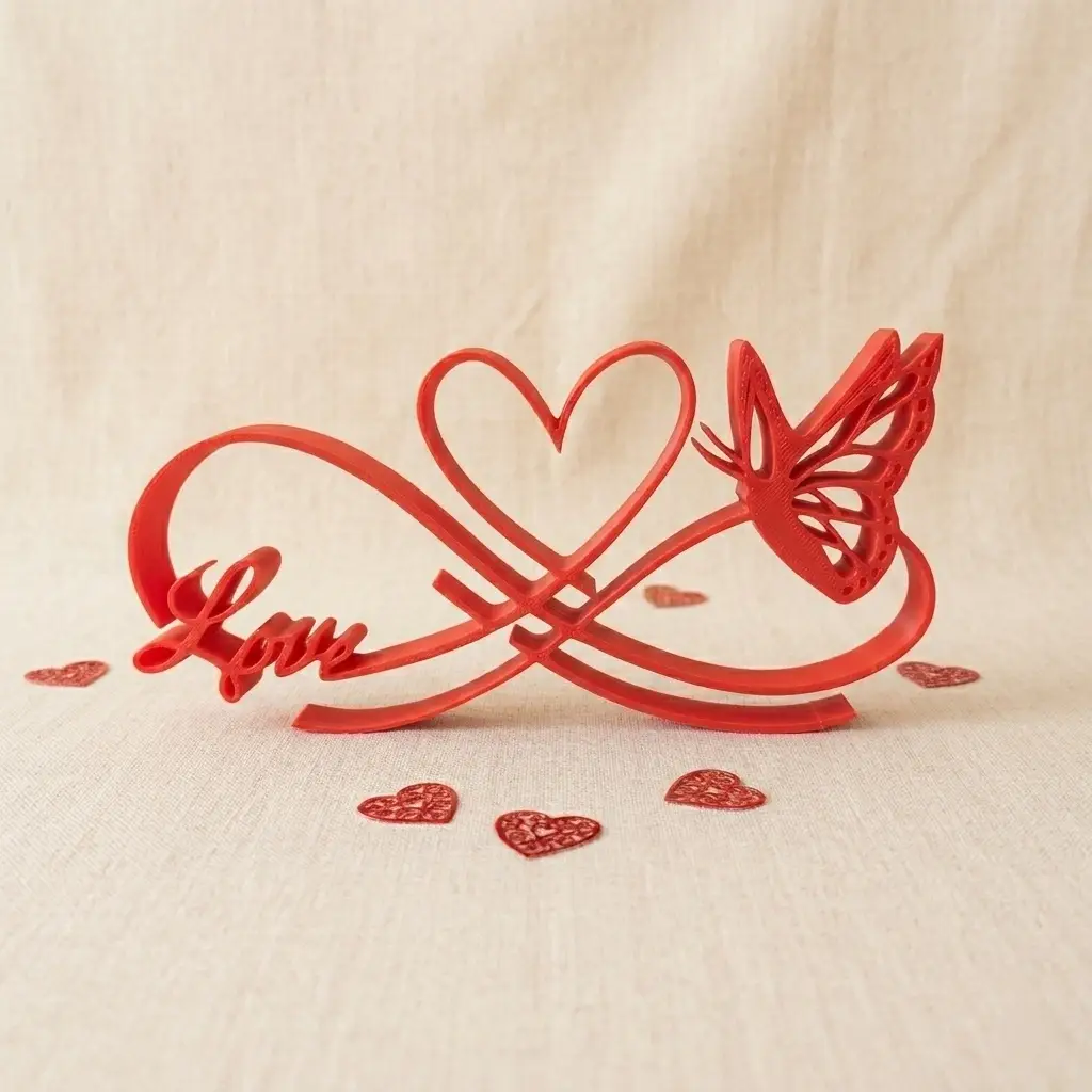 sculpture amour infini rouge
