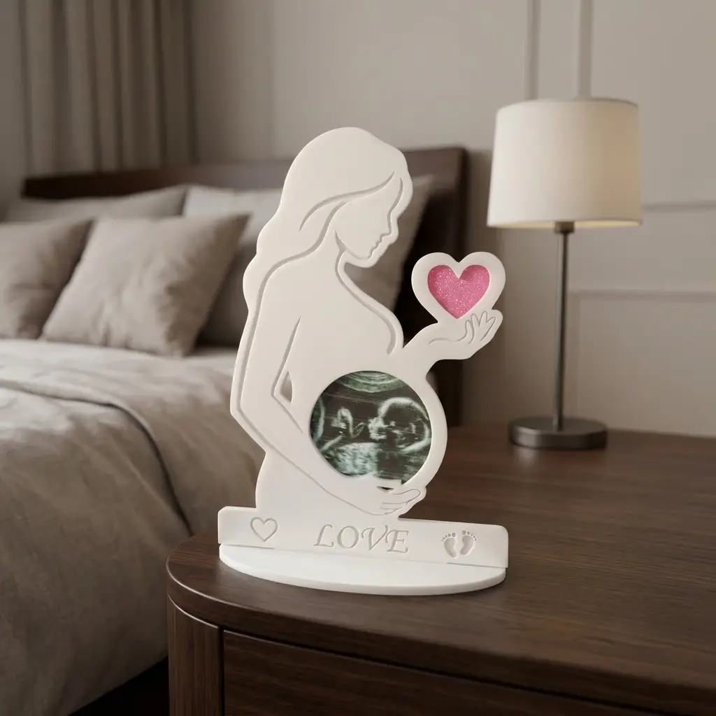 Cadre Échographie Souvenir - Présentoir Silhouette Future Maman – Image 4