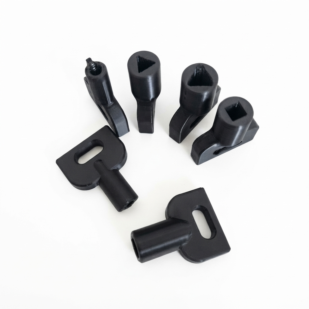 Clé de service universelle en PETG, lot de 6, 3 profils, fabriquée en France