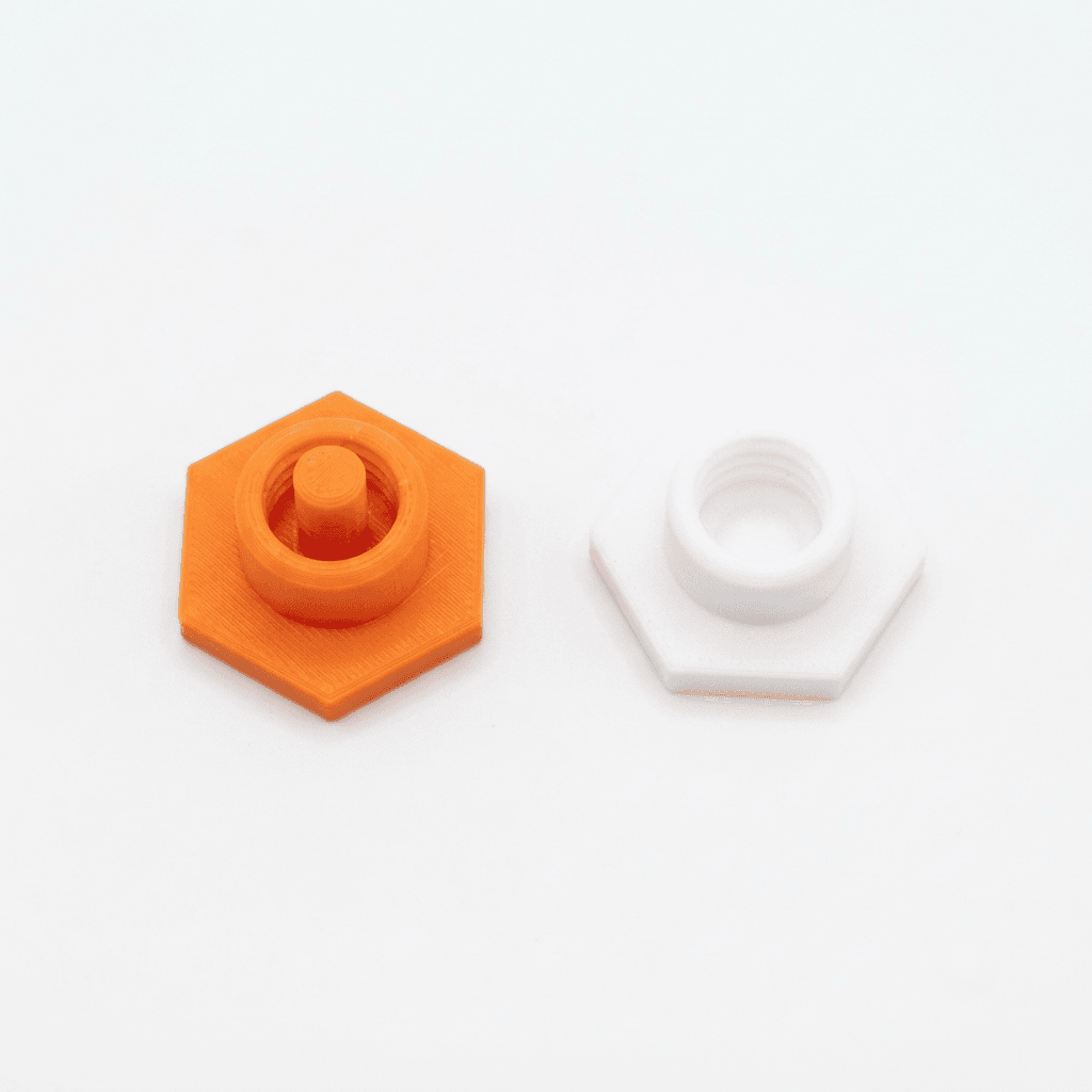 Bouchon cartouche silicone réutilisable en PETG, modèle plein et évidé, fabriqué en France
